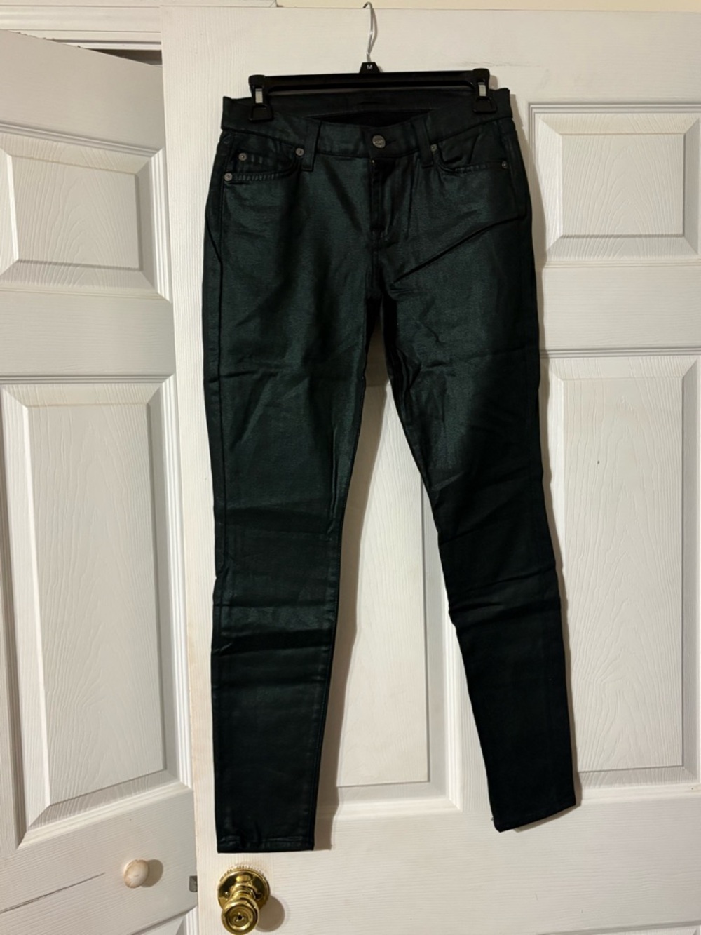 7 for all Mankind green shimmer jeans
